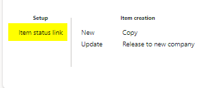 Item Status link