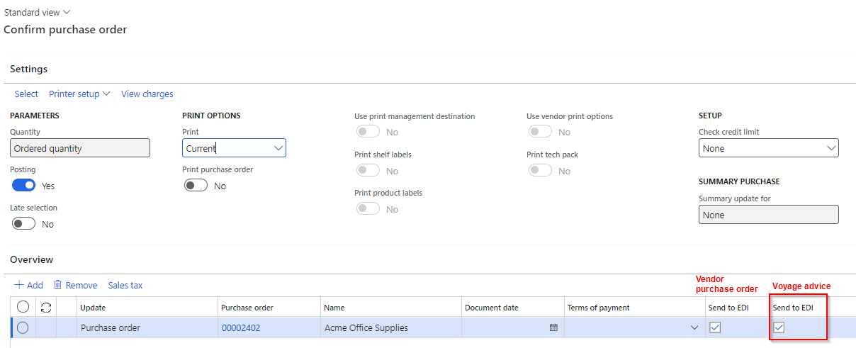 Purchase order Confirmation