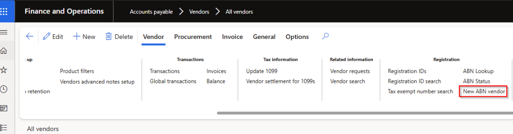 New ABN vendor